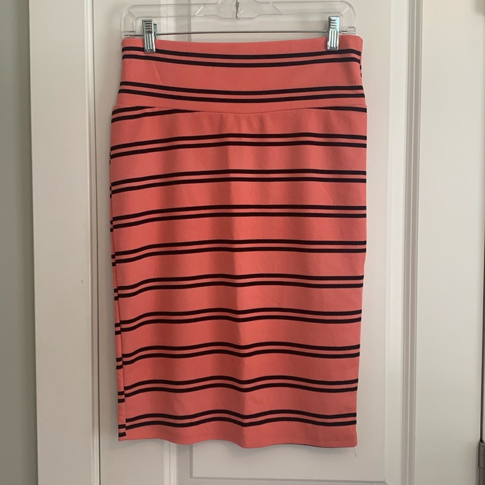 LuLaRoe Pink Striped Skirt